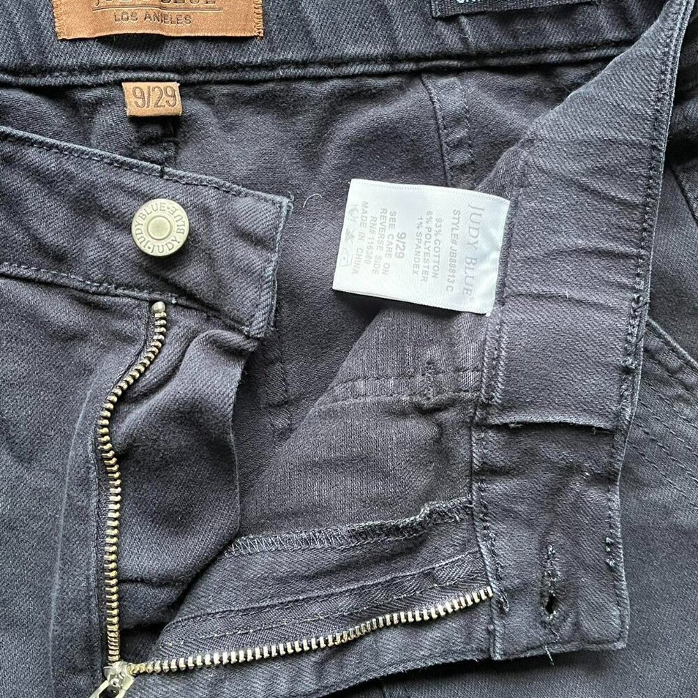 Judy Blue Pants Womens 9/29 Dark Blue High Waisted Straight Pants Zipper Closur - Picture 3 of 8